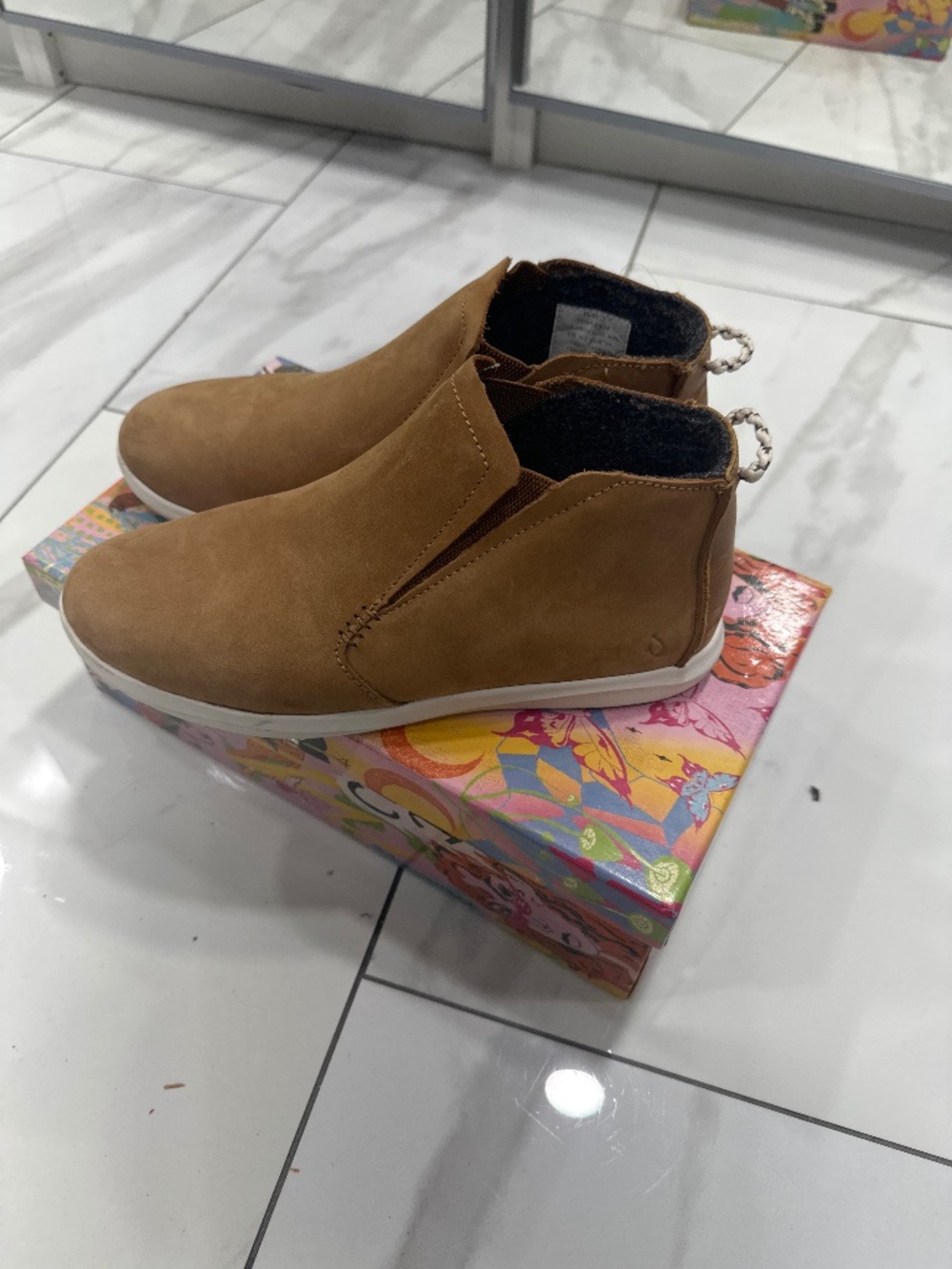 Women's Tan Slip-On Booties